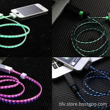 El Flash light USB cable for iPhone 4/with Charge & Sync Function